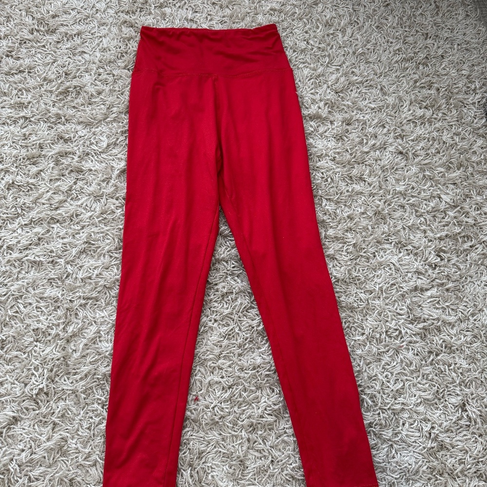 Womens red leggings size small-medium